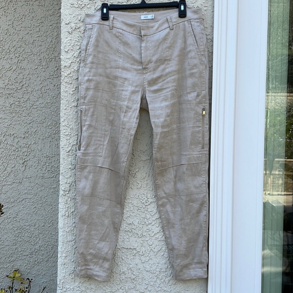 VINCE Linen Blend Cargo Jogger Women's Pant Size 8 - Picture 5 of 8